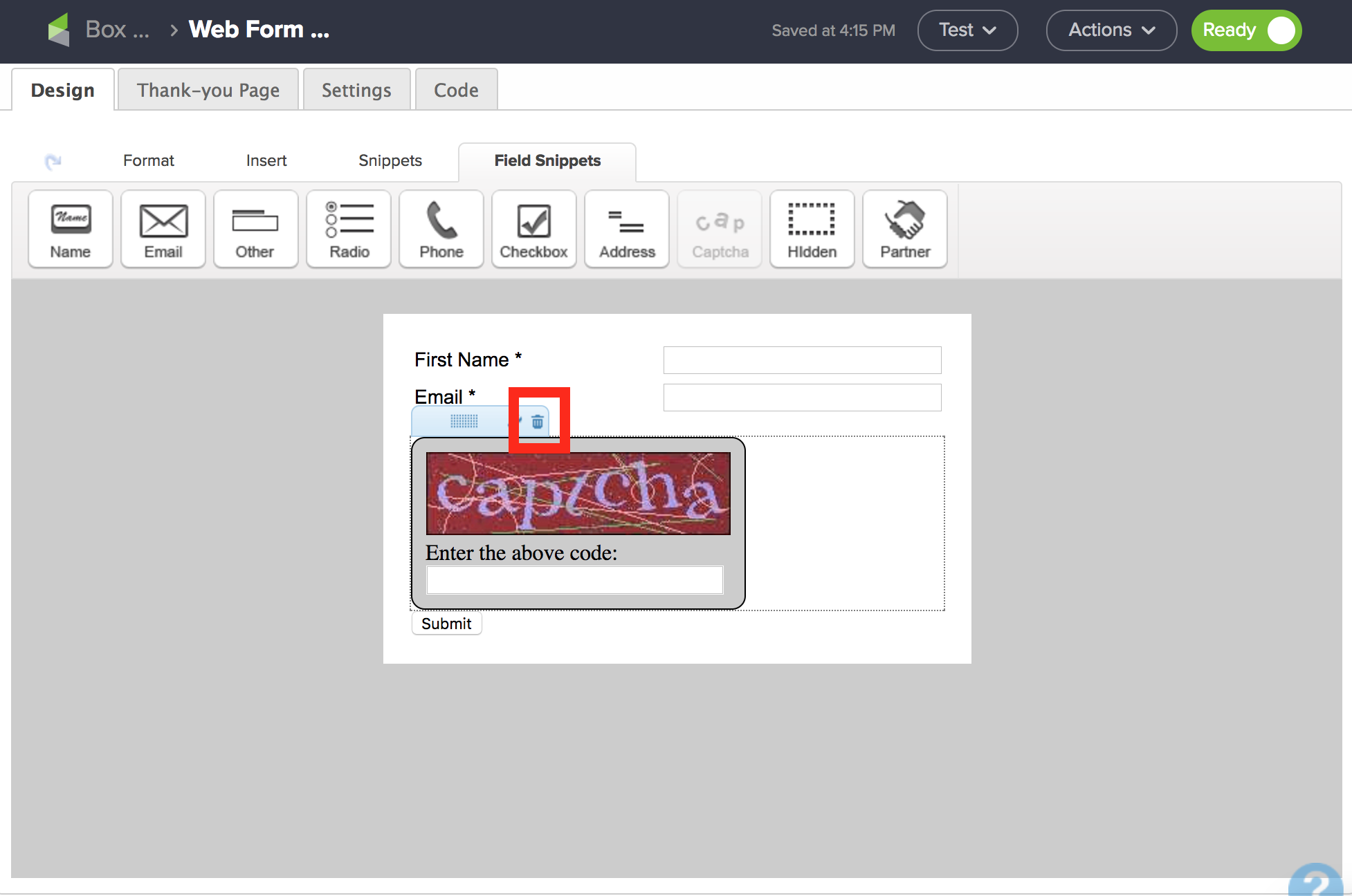 infusionsoft recaptcha update