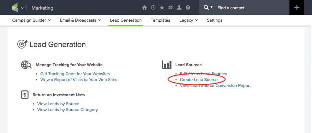 set up assign lead source infusionsoft