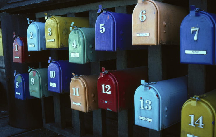 colorful mailboxes