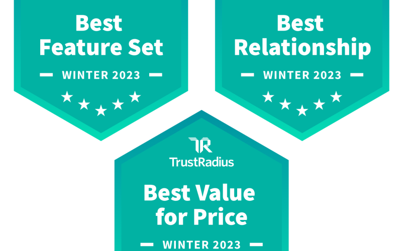 TrustRadius Keap award badges