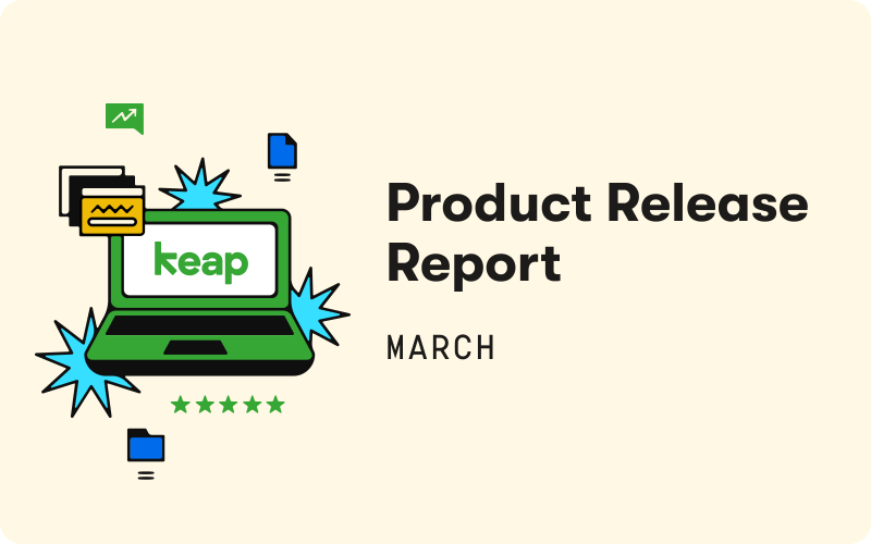Keap product release report computer hero