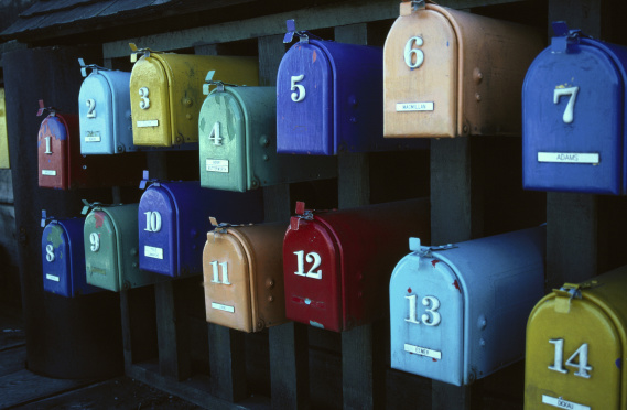 colorful mailboxes
