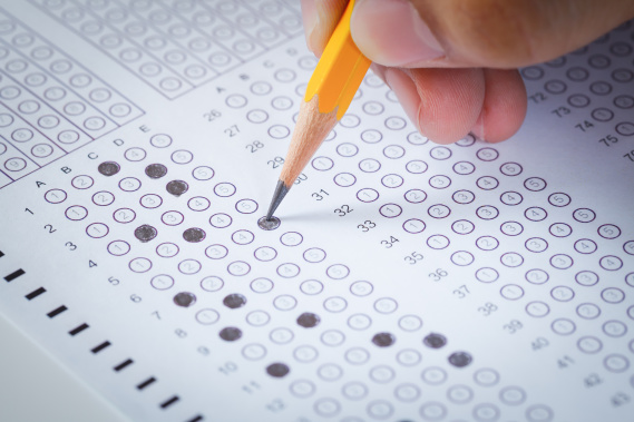 Taking a quiz with a scantron