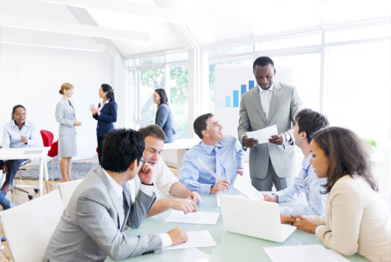 group of business people in office