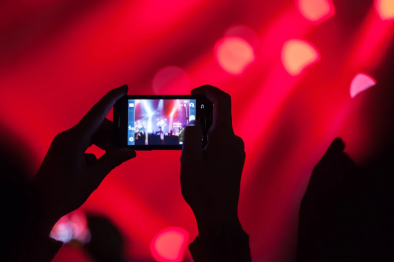 shooting a video at a concert