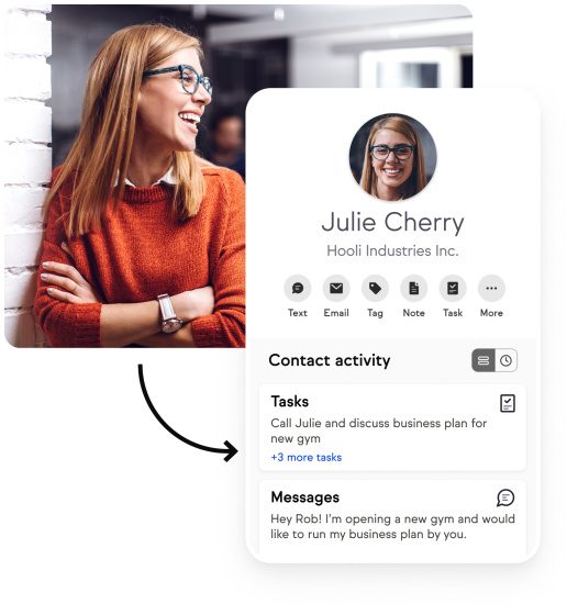 Organize contact activity, tasks, and messages