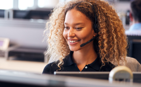 Woman working as sales/support