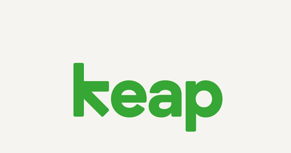 A green logo with the word "Keap" written in all caps on a white background-an automation software