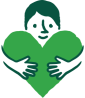 Person hugging heart