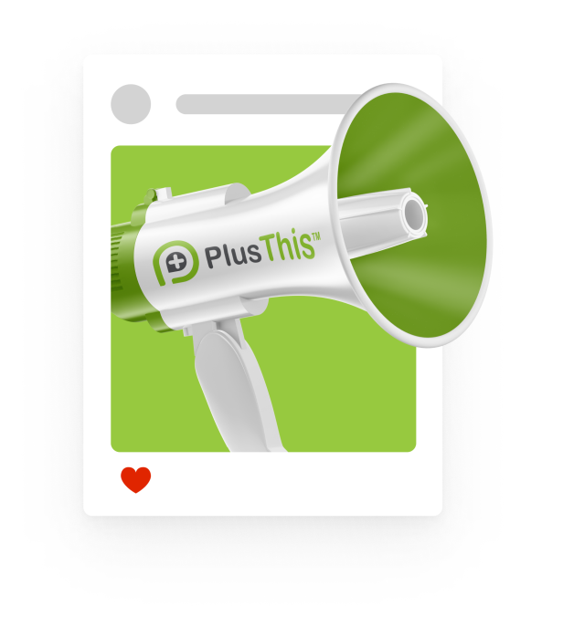 Megaphone with PlusThis logo