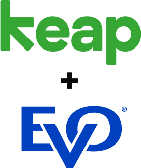 Keap and EVO logos