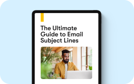 Cover of guide with title: The Ultimate Guide to Email Subject Lines.