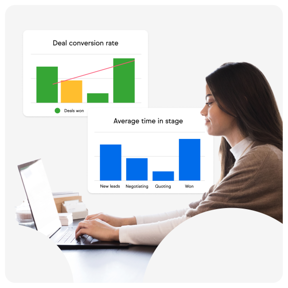 Woman using pipeline analytics