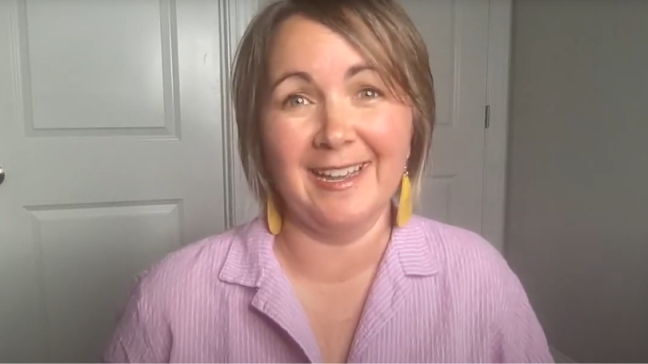 Still of Sarah Sharp from their level-up moment video