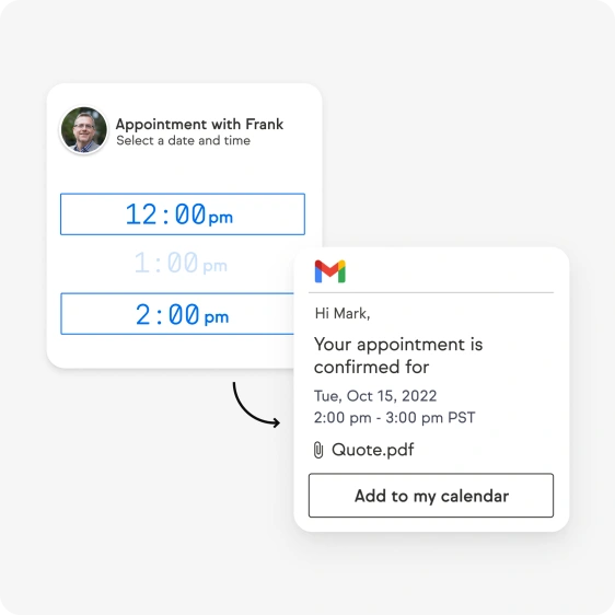 Screenshot of CRM appointment manager.