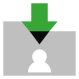 Icon of a contact profile going into a folder