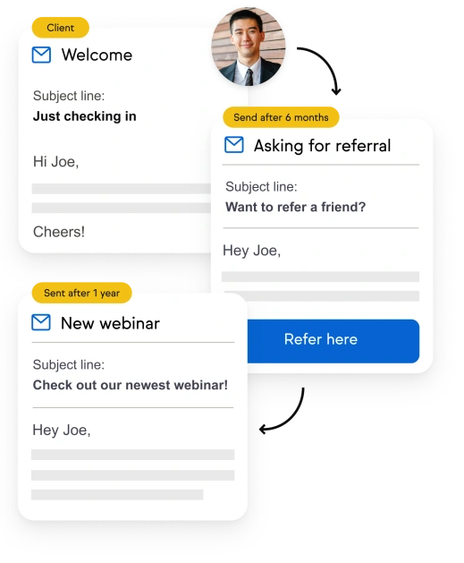 Keap example of email marketing automation