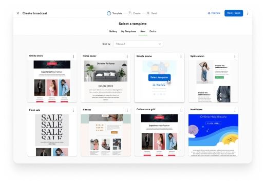 Keap example of email templates