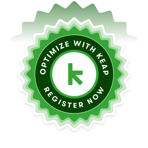 Badge that says: Optimize with Keap, Register now