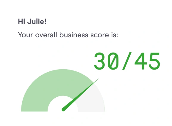 Visual of overall score from the assessment.