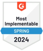Most Implementable in G2 Spring 2024 Badge
