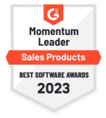 Momentum Leader in G2 Sales Products 2023 Badge
