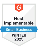 G2 badge winter 2025 - most implementable small business