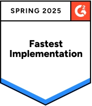 G2 badge 2025 - faster implementation