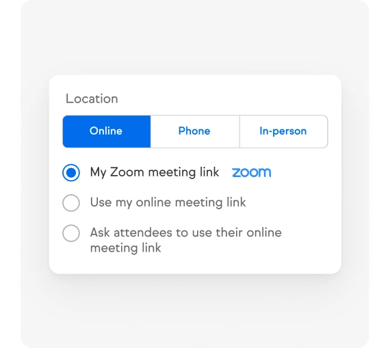 Screenshot of the software, showing the location for the appointment meeting