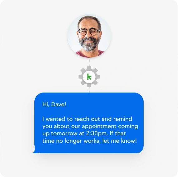 Graphic showing that reminders can be automatically scheduled for appointments