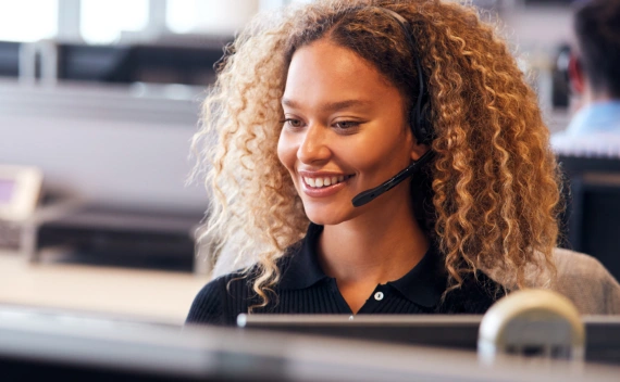 Woman working as sales/support
