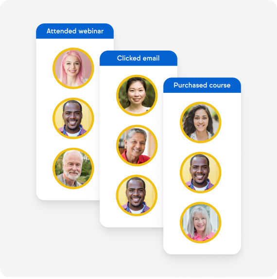 Stacked list of tracked customers