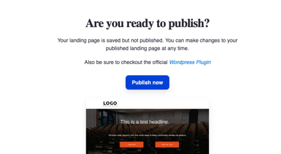 ready to publish page