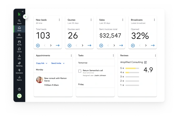 Keap Pro Dashboard