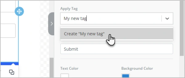 Example of creating a new tag in Keap app