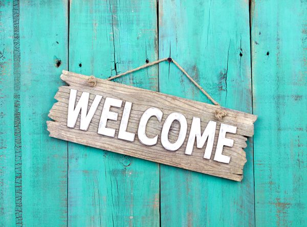 wooden Welcome sign