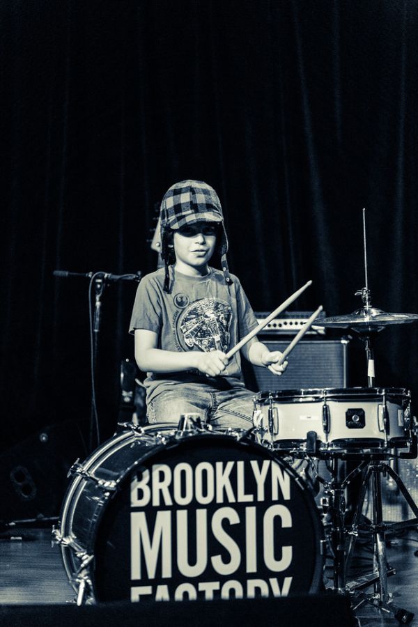 Boy playing the drums