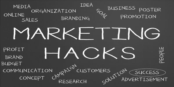 marketing hacks word collage