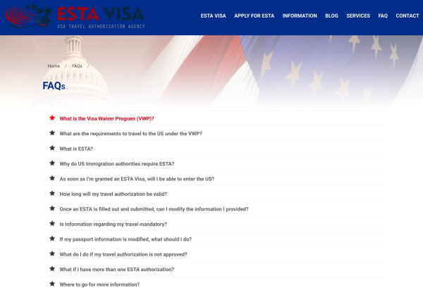 ESTA VISA FAQ