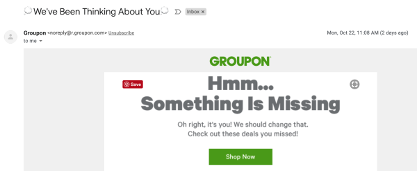 Groupon subject and opening line