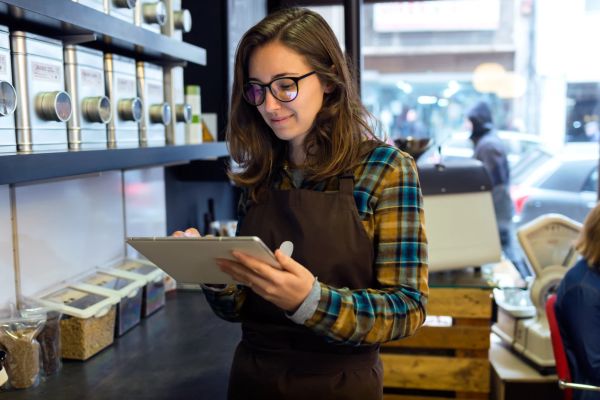 woman checking inventory