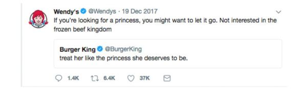 Wendy's Twitter response to Burger King