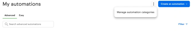 Manage automation Templates dropdown in Keap app