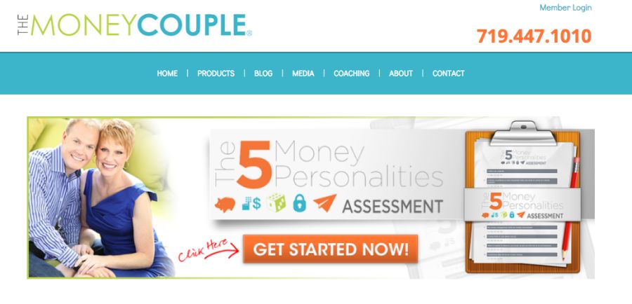 The Money Couple money personalities quiz website screenshot