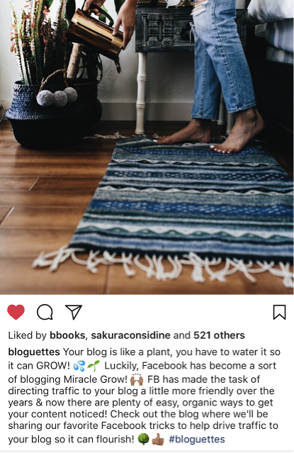 instagram marketing bloguettes caption