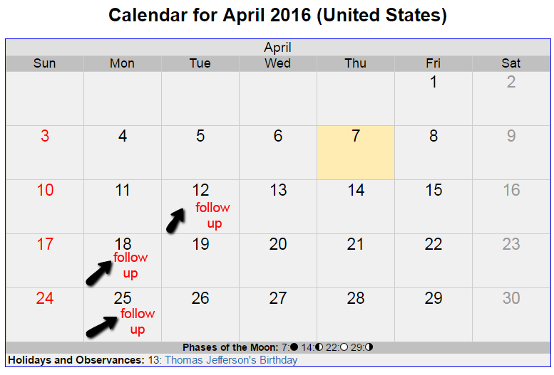 april calendar inmail linkedin meaning