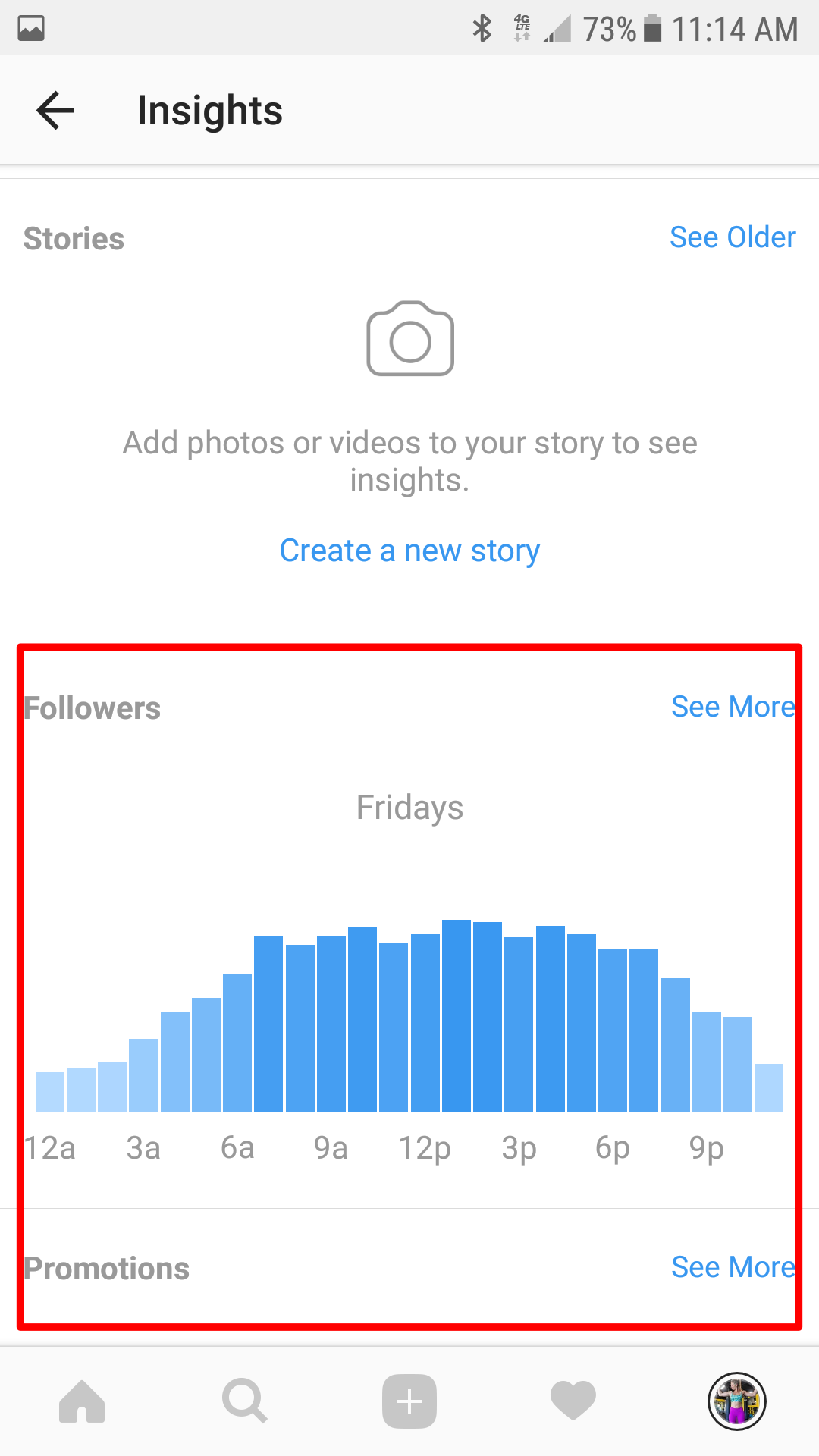 Instagram for business Insights example