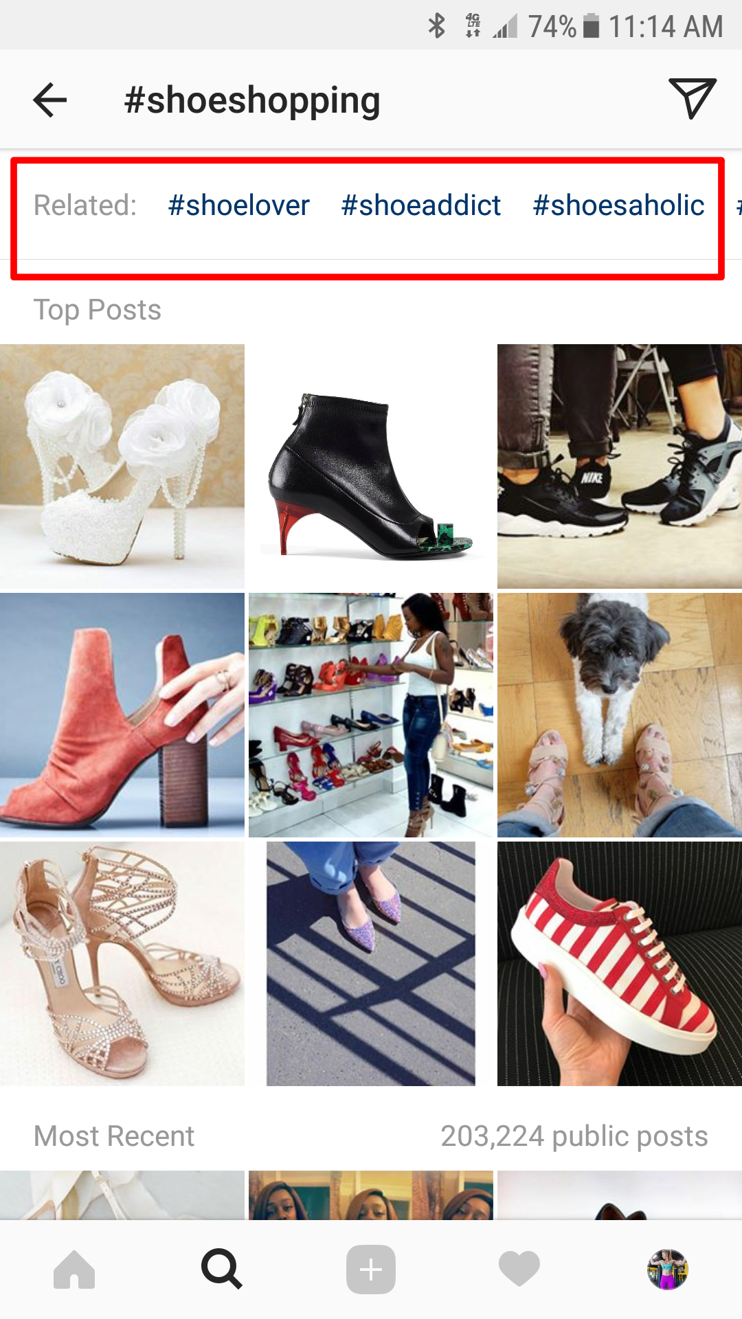 #shoeshopping Instagram for business hashtag example