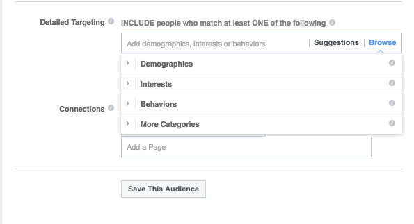 detailed targeting segments in facebook ads