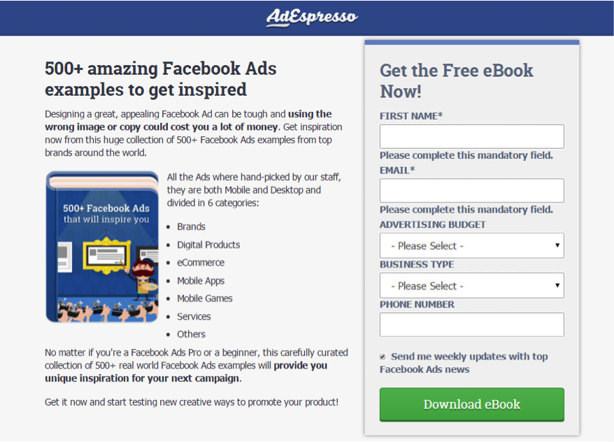 Example of an opt-in form for a free ebook on AdEspresso.png
